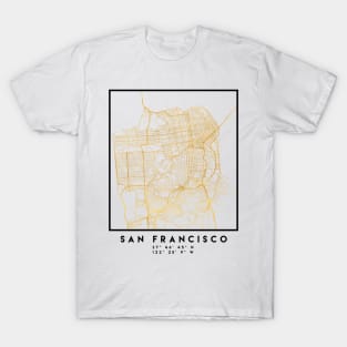 SAN FRANCISCO CALIFORNIA CITY STREET MAP ART T-Shirt